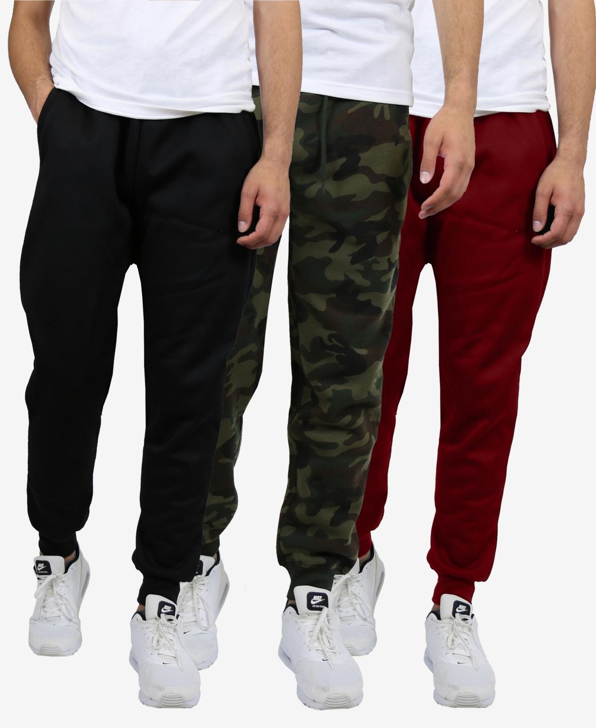 Galaxy By Harvic Mens Slim Fit Heavyweight Classic Fleece Jogger Sweatpants, Pack of 3 Product Image