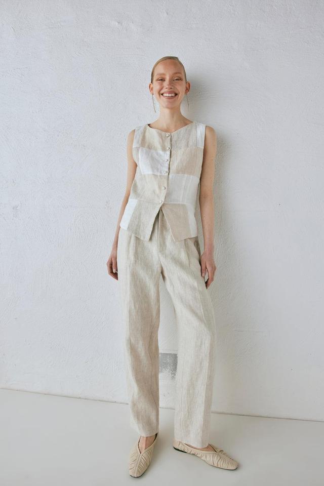 Goldie Linen Pants Oatmeal Product Image