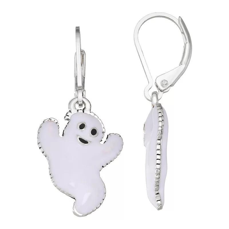 Napier Silver Tone Crystal Trick or Treat Ghost Drop Earrings, Womens, Clear Product Image