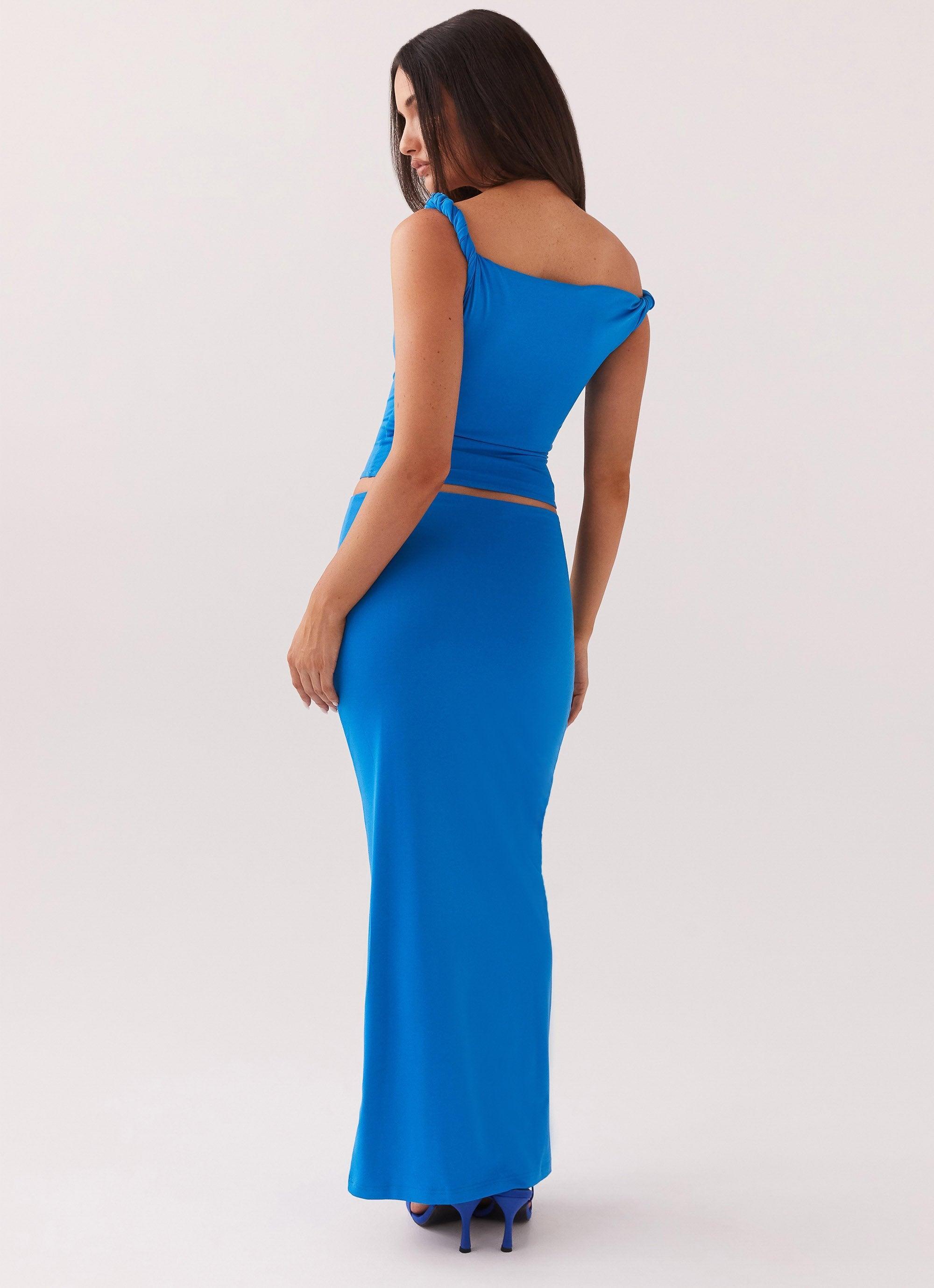 Solace Soul Twist Shoulder Top - Cobalt Product Image