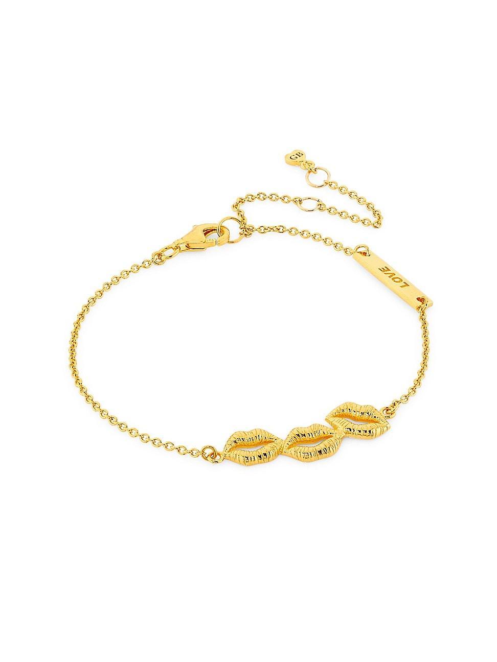 Womens Sol Lip Love 18K-Gold-Plated Charm Bracelet Product Image