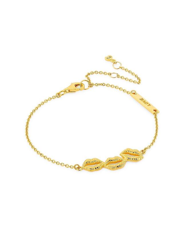 Womens Sol Lip Love 18K-Gold-Plated Charm Bracelet Product Image