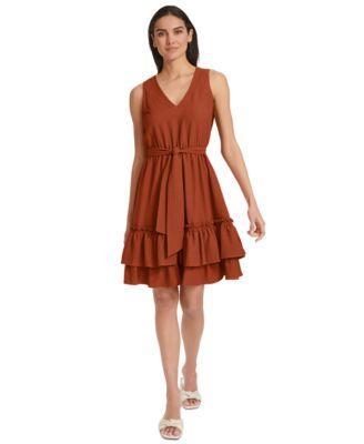 Women's V-Neck Sleeveless A-Line Dress product image