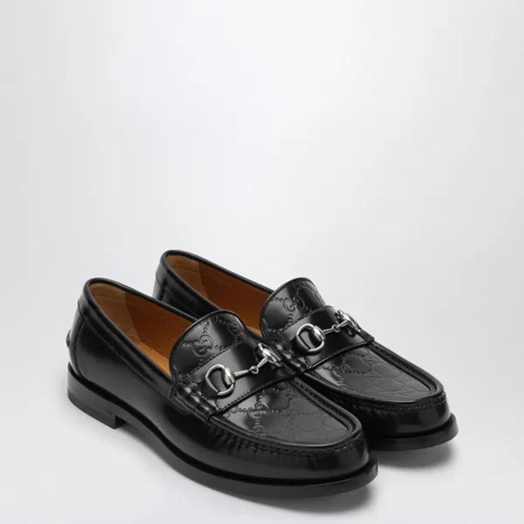 GUCCI Horsebit Gg Leather Loafer In Black Product Image