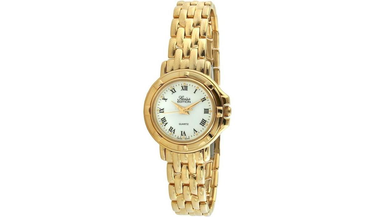 Swiss Edition Womens Watch with 23K Gold Plated Dress Bracelet Product Image