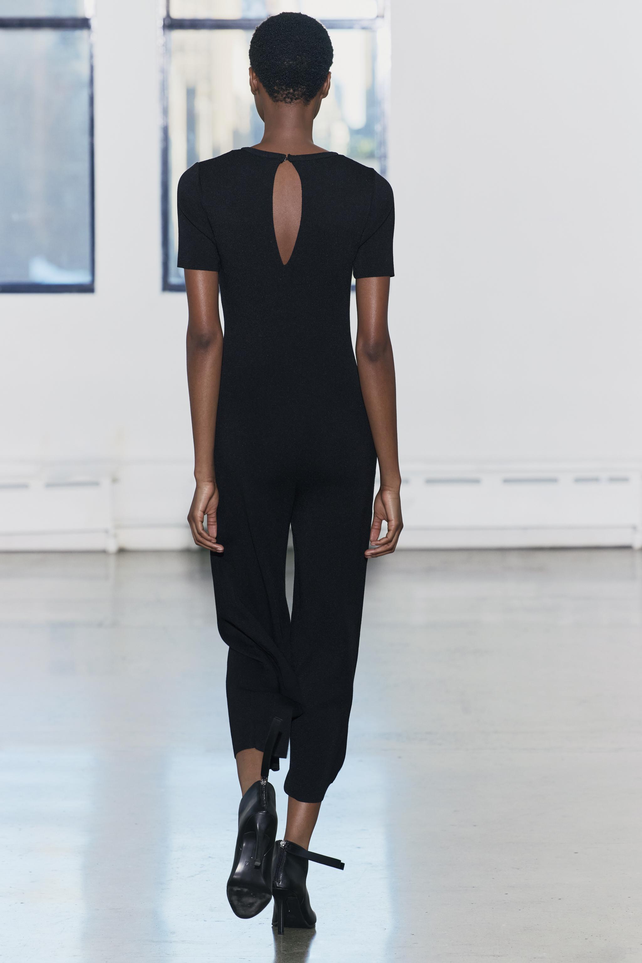 LONG PLAIN KNIT JUMPSUIT Product Image