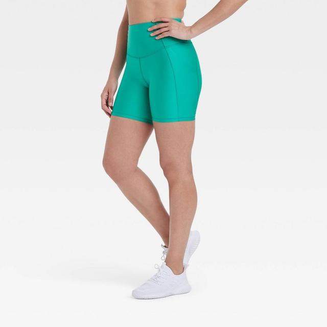 Womens Effortless Support High-Rise Pocketed Bike Shorts 6 - All In Motion XS Product Image