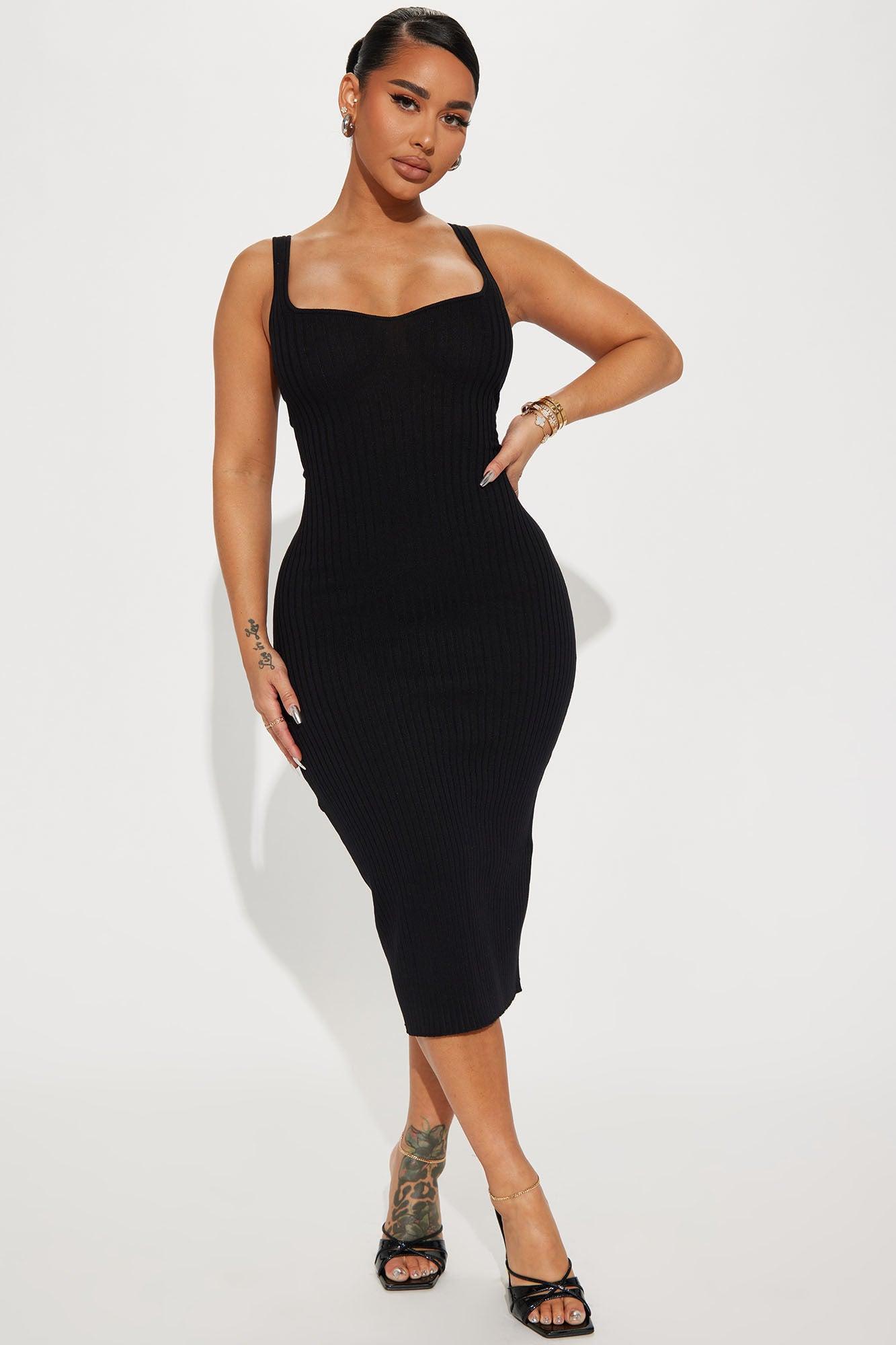 Janelle Knit Midi Dress - Black product image