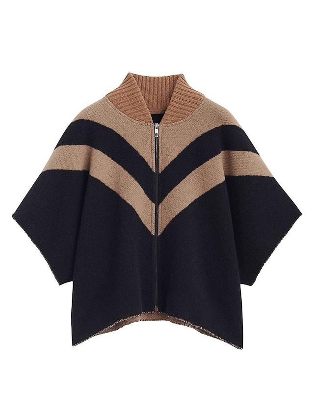 Womens Varsity Cropped Wool Poncho Product Image