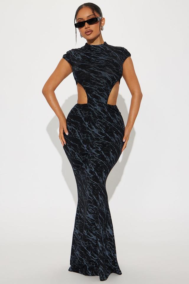 Miranda Cut Out Maxi Dress - Black/Smoke Product Image