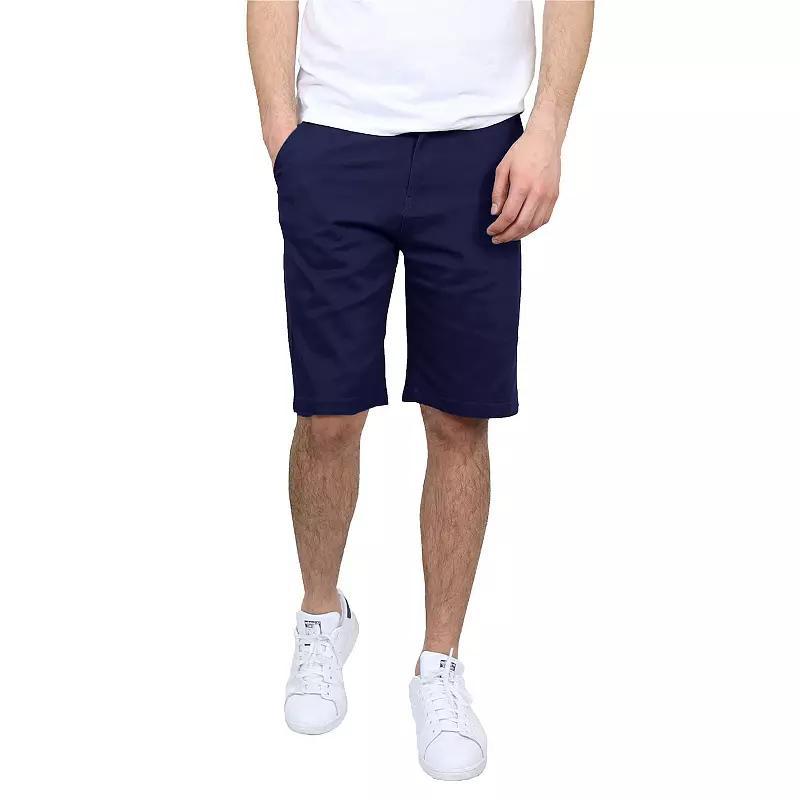 Mens Galaxy by Harvic 5-Pocket Flat-Front Slim-Fit Stretch Chino Shorts Blue Product Image