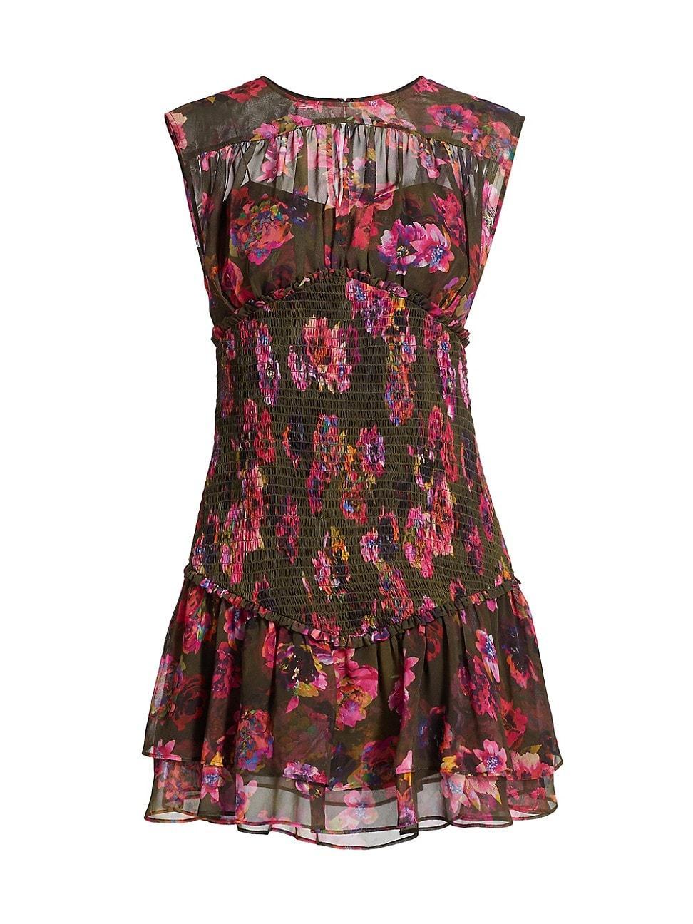 Womens Sierra Floral Smocked Sleeveless Minidress Product Image