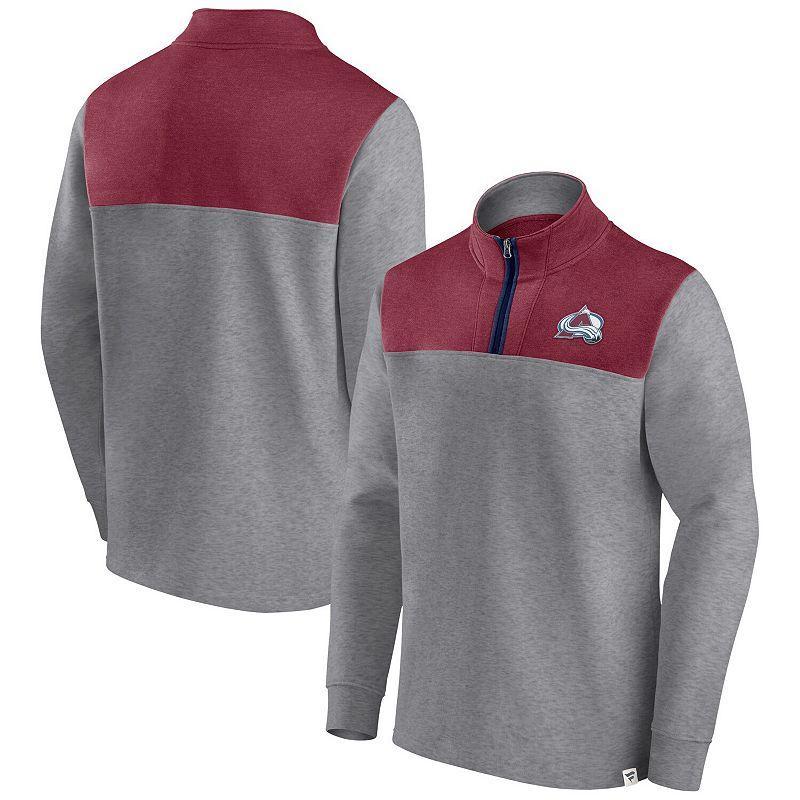 Mens Fanatics Branded Heather Gray Colorado Avalanche Launch It Quarter-Zip Jacket Product Image