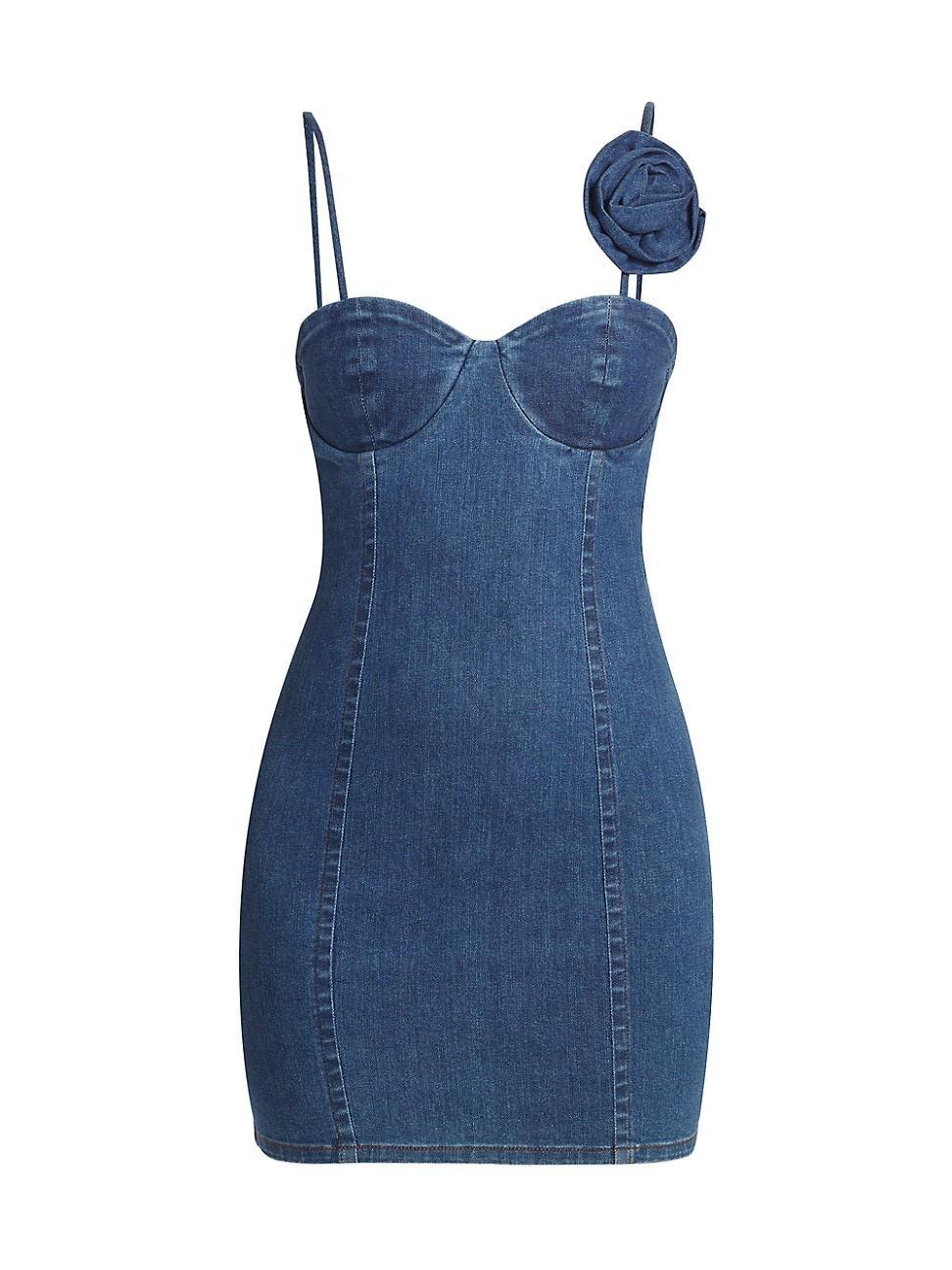 Womens Body-Con Denim Appliqu Minidress Product Image