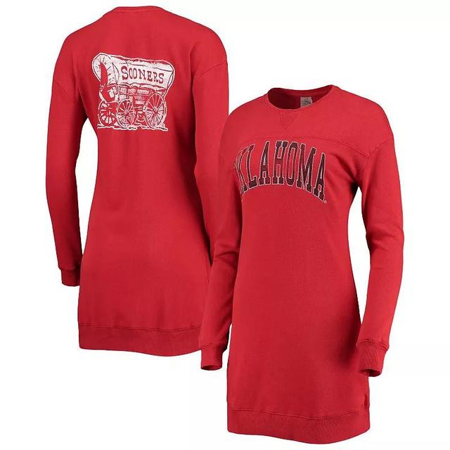 Womens Crimson Oklahoma Sooners 2-Hit Sweatshirt Dress Product Image