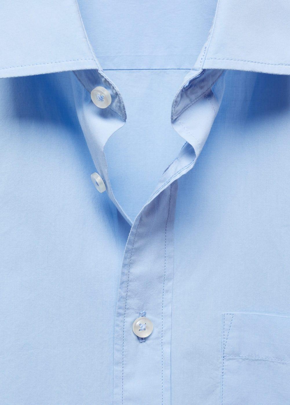 MANGO MAN - Regular fit 100% cotton shirt with pocket sky blueMen Product Image