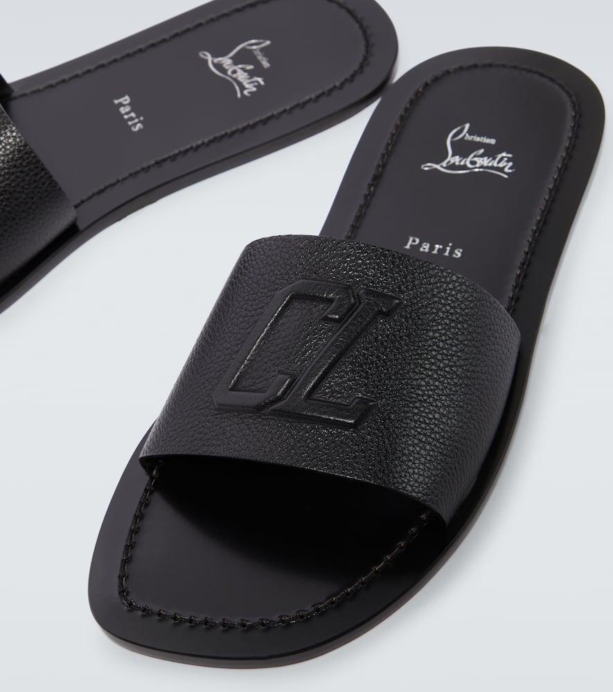 CHRISTIAN LOUBOUTIN Varsicool Leather Slides In Black Product Image