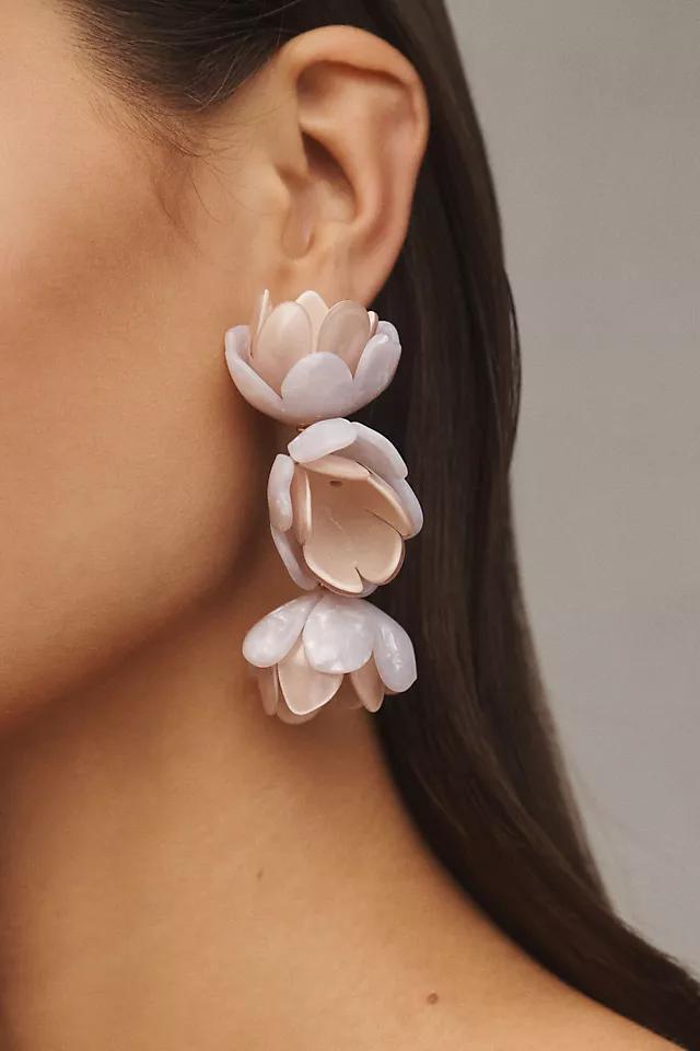 Lele Sadoughi Rose Petal Two-Tone Drop Clip-On Earrings  Product Image