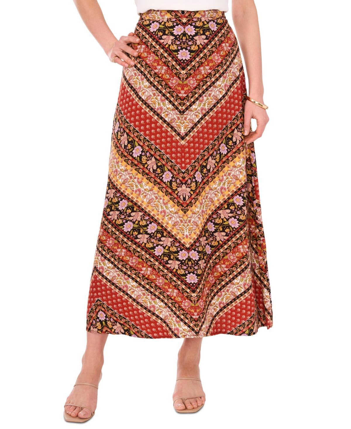 Vince Camuto Womens Chevron-Print Pull-On A-Line Maxi Skirt Product Image