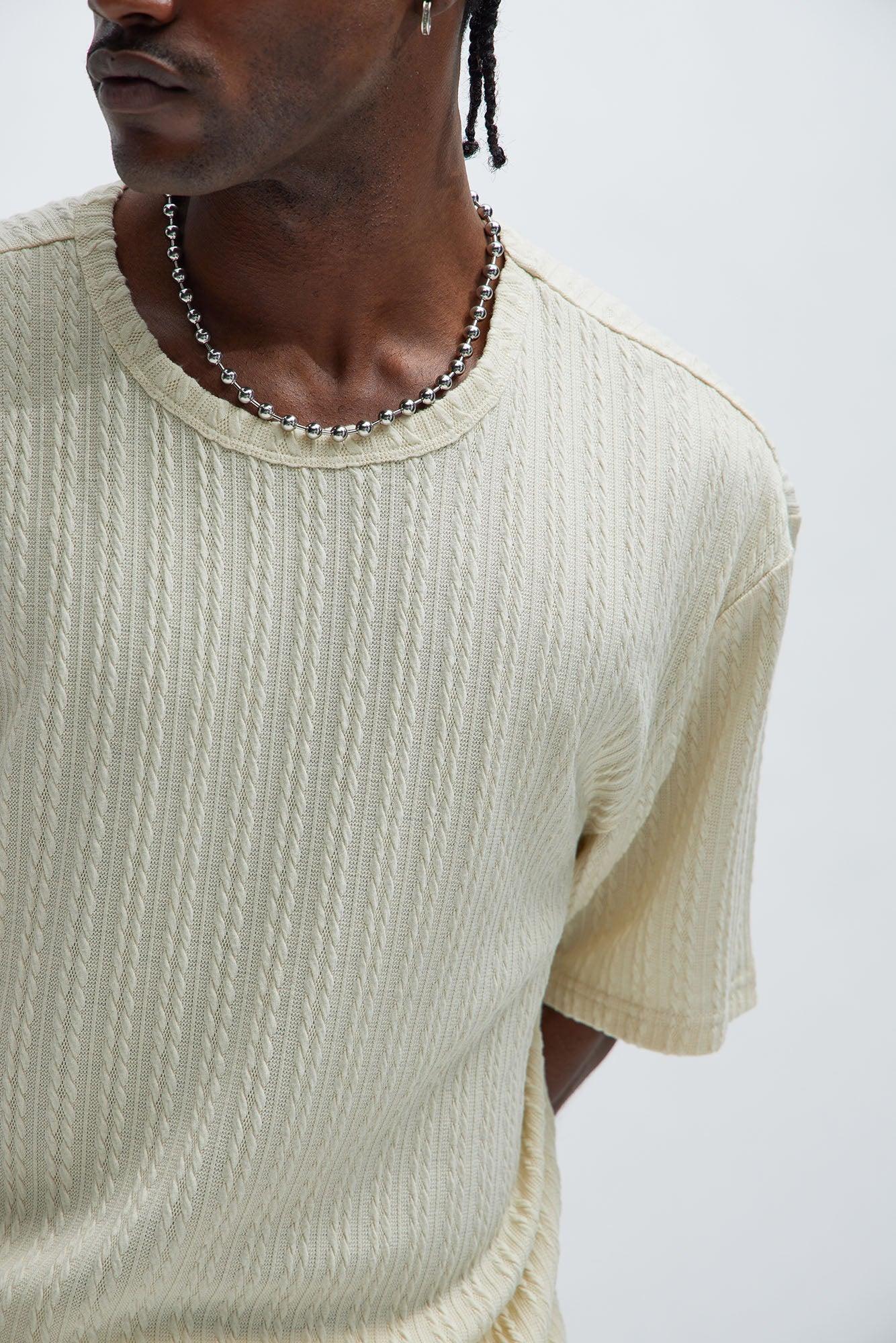 Kellen Textured Relaxed Tee - Off White Product Image