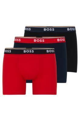 HUGO BOSS Men's Three-pack Of Boxer Briefs With Logo Waistband In Assorted Red Product Image