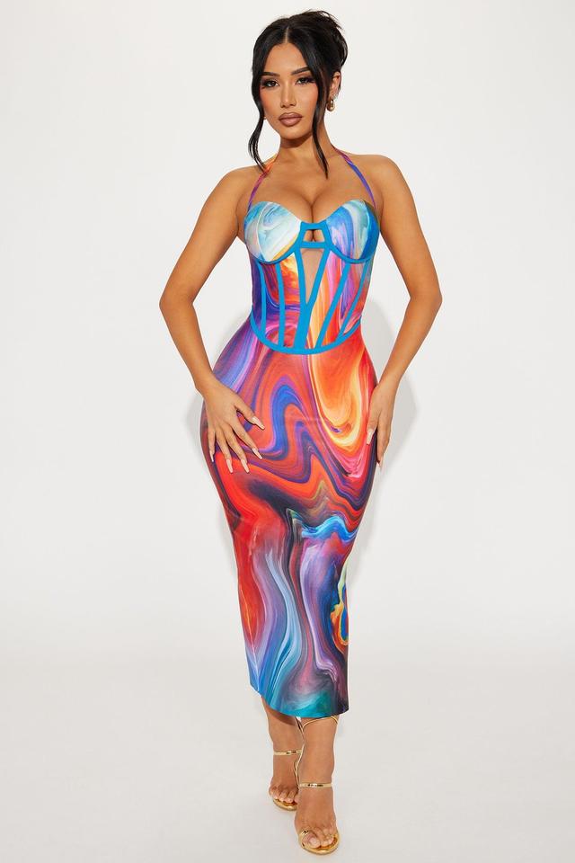 Jamie Bandage Midi Dress - Multi Color Product Image