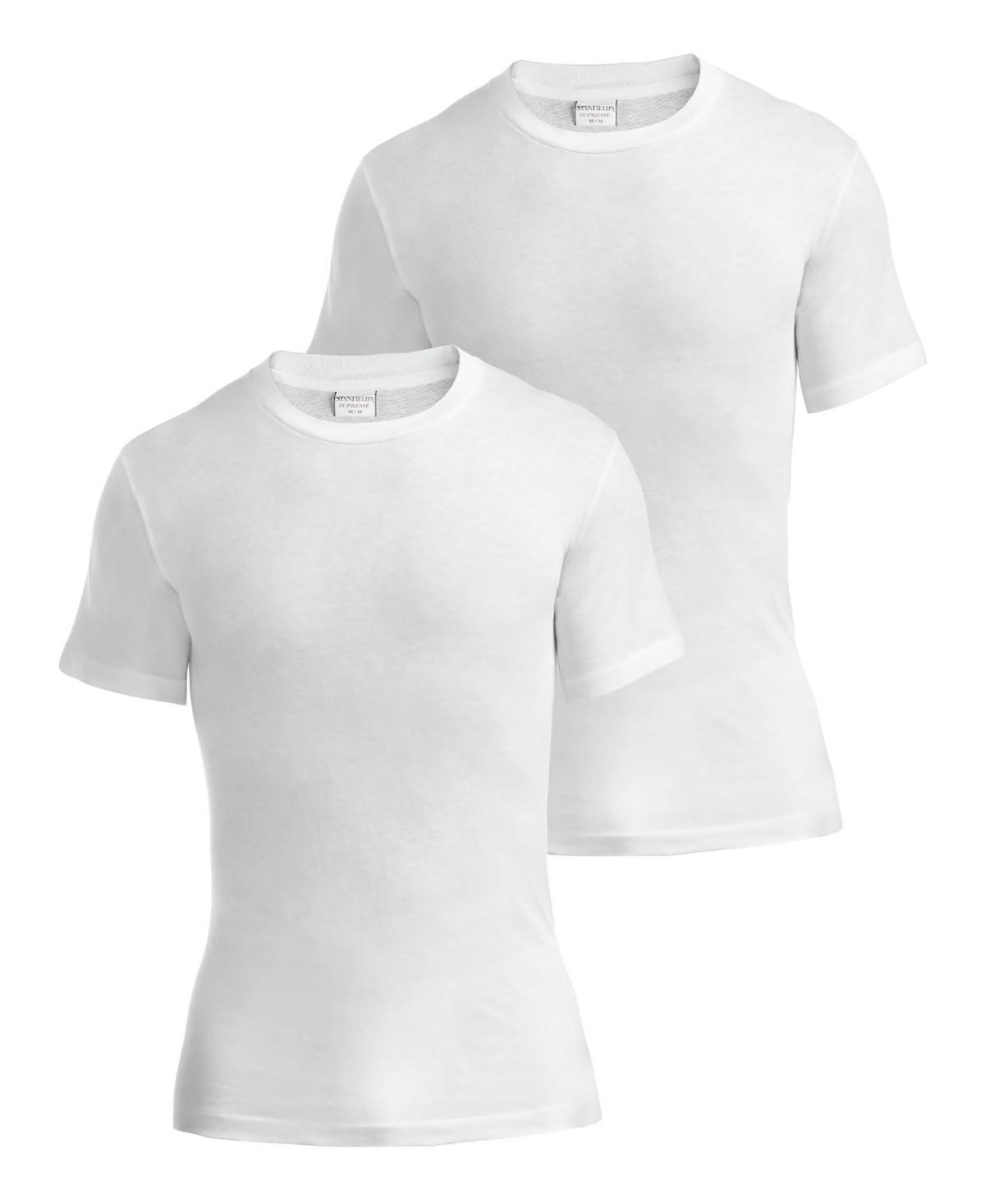 Stanfields Mens Supreme Cotton Blend Crew Neck Undershirts, Pack of 2 Product Image