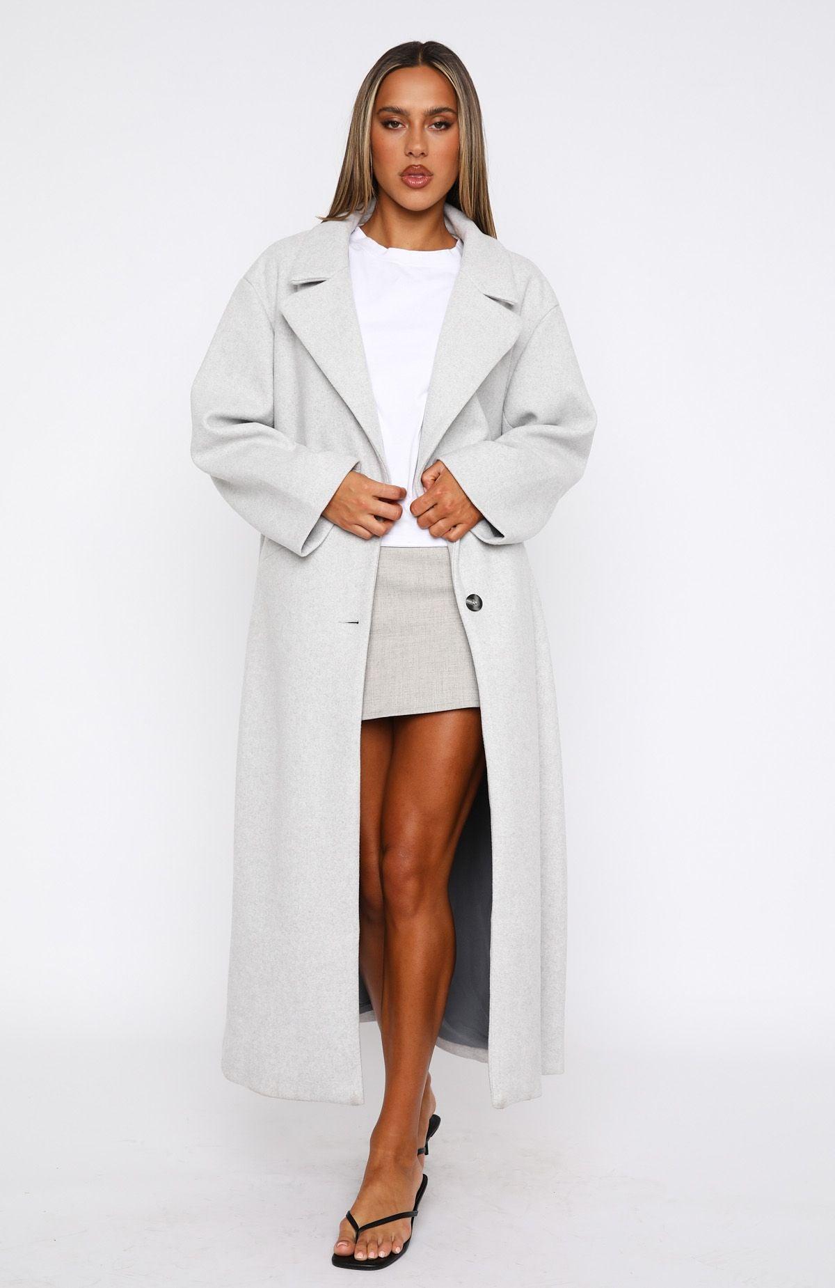 Smart Casual Oversized Coat Grey Product Image