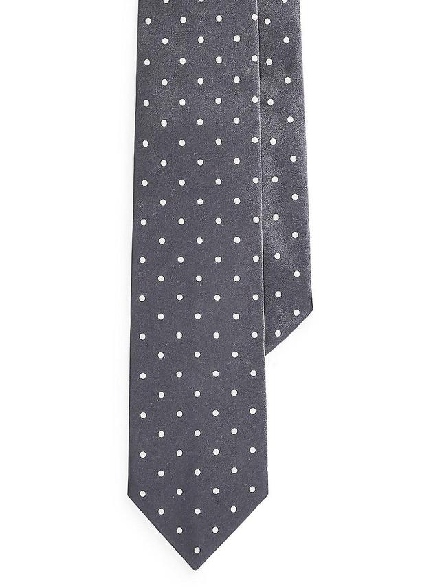 Ralph Lauren Purple Label Grey Polka Dot Silk Tie Product Image