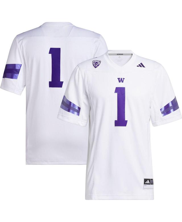 Mens adidas #1 White Washington Huskies Premier Football Jersey - White Product Image