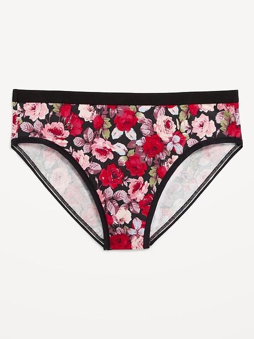 High-Waisted Lace-Trim Bikini Underwear Product Image