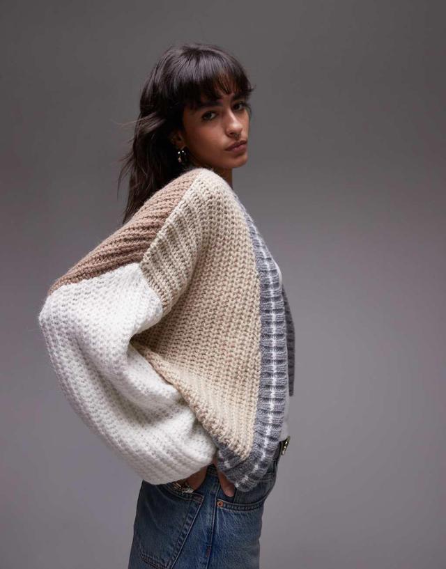 VRG GRL franca oversized cardigan in natural Product Image