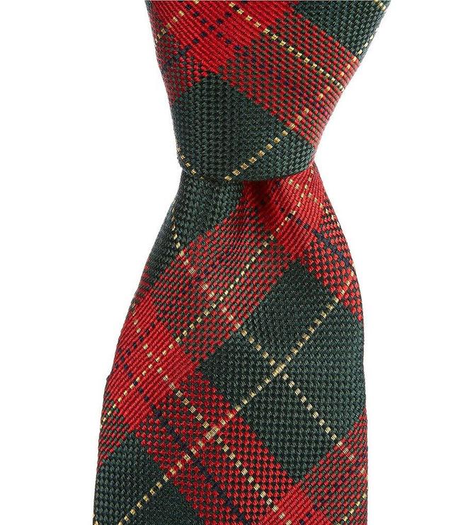 Roundtree & Yorke Holiday Traditional Plaid 3 1/8#double; Woven Silk Tie Product Image