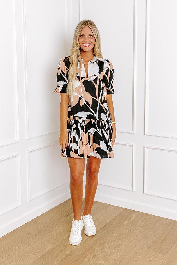 Charleston Trip Floral Mini Dress in Black Product Image