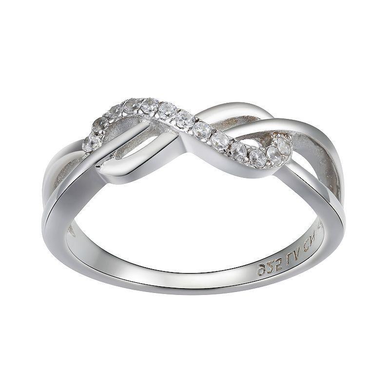 Love This Life Sterling Silver Infinity Ring, Womens Silver Tone Product Image