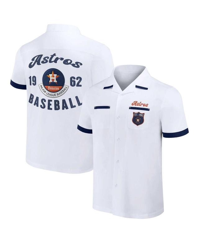 Mens Darius Rucker Collection by Fanatics White Houston Astros Bowling Button-Up Shirt Product Image