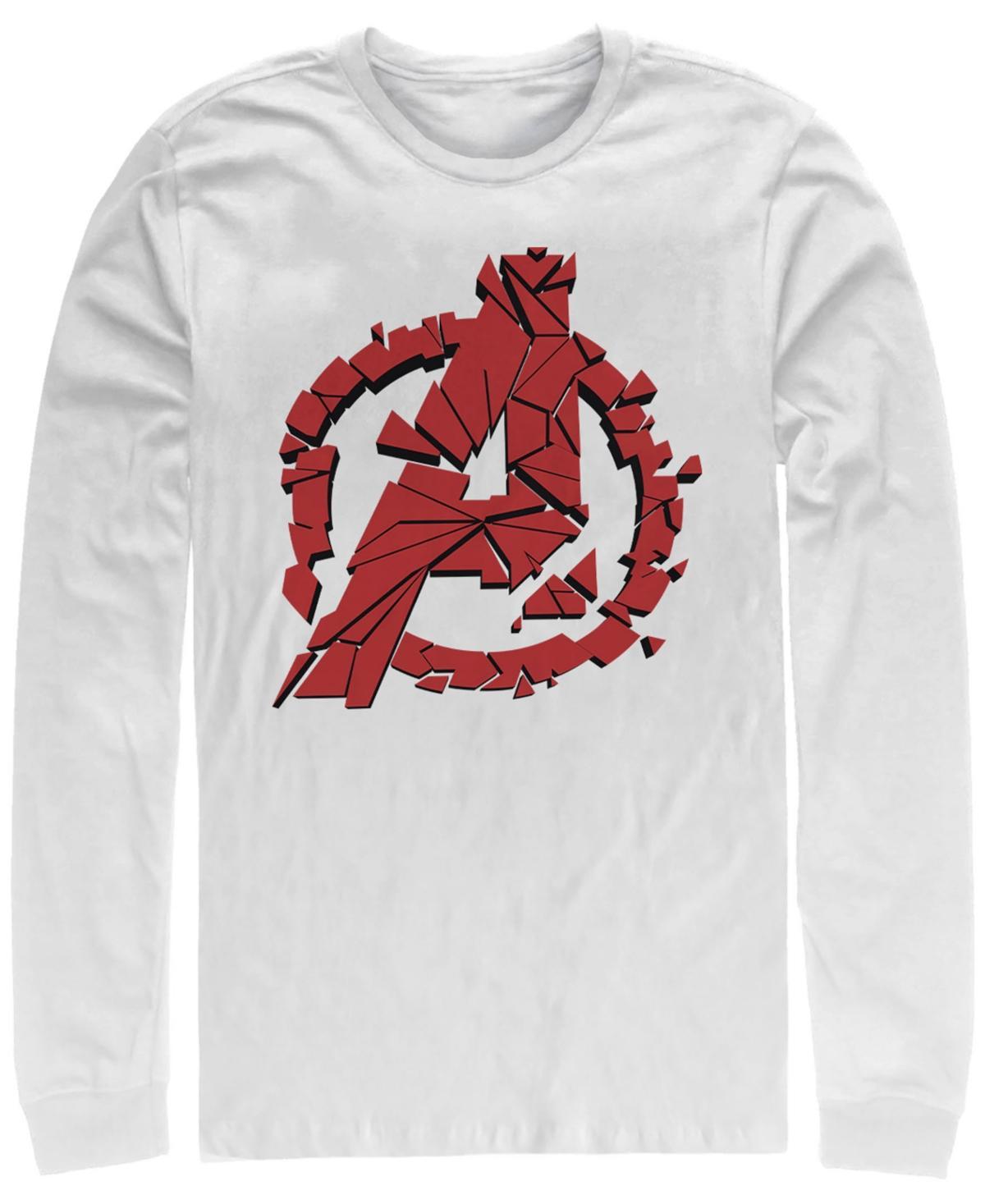 Mens Marvel Avengers Endgame Shattered Red Logo Long Sleeve Graphic Tee Product Image