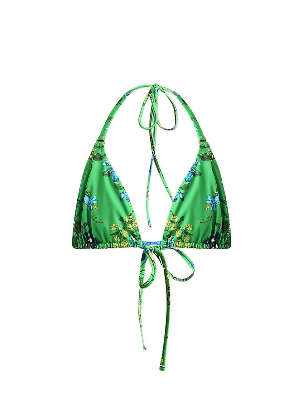 Womens Floral String Triangle Bikini Top Product Image