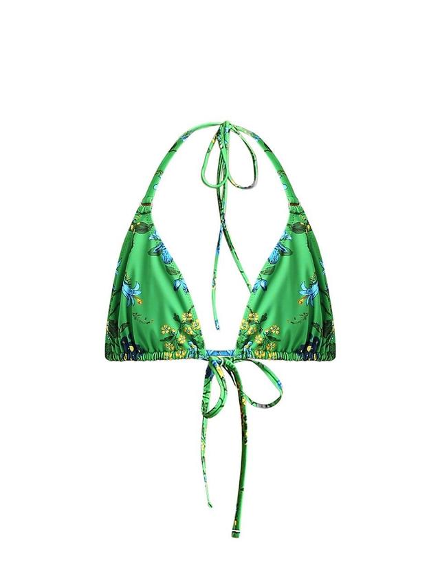 Womens Floral String Triangle Bikini Top Product Image