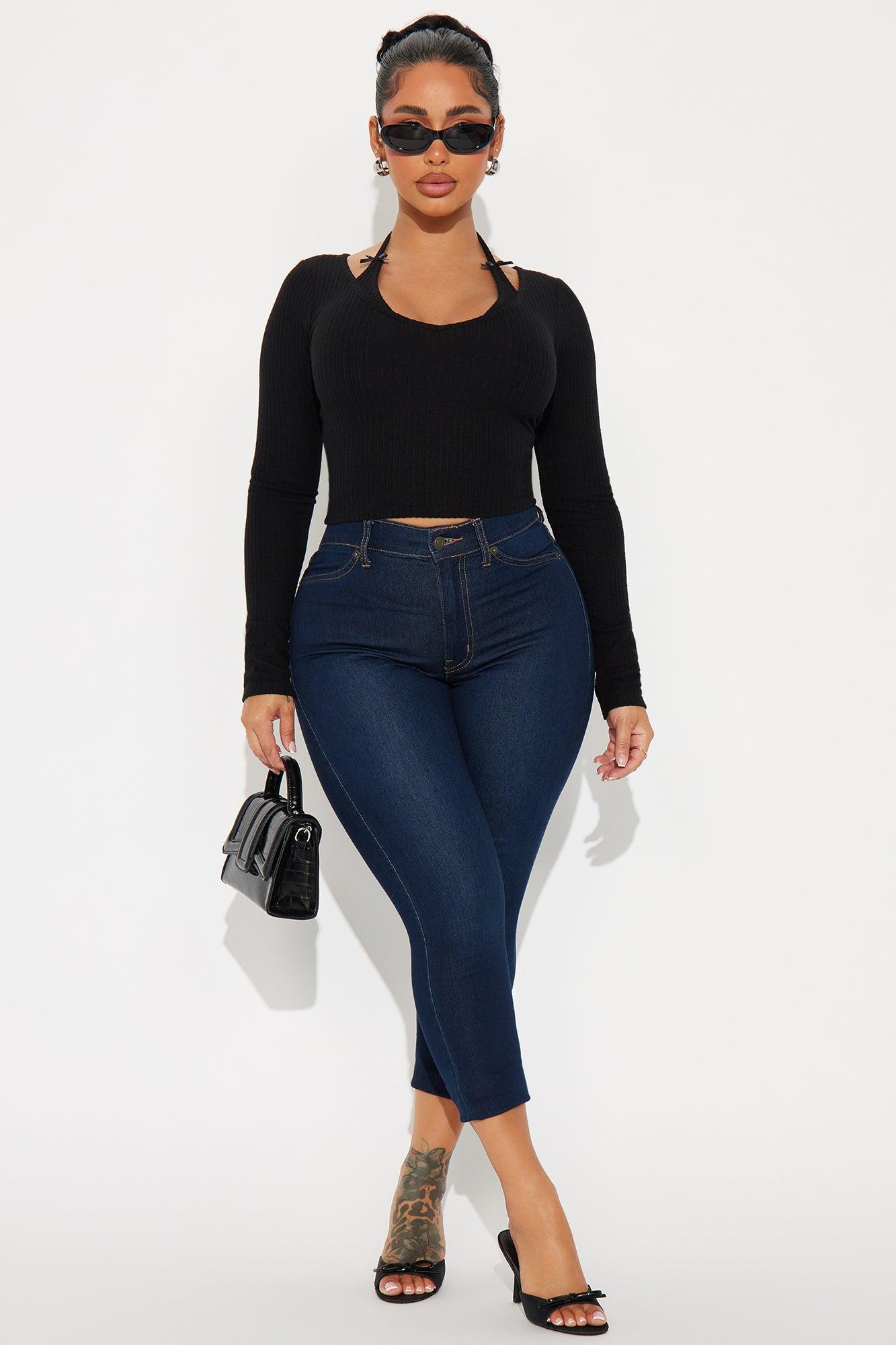 Sarah Ribbed Top - Black Product Image