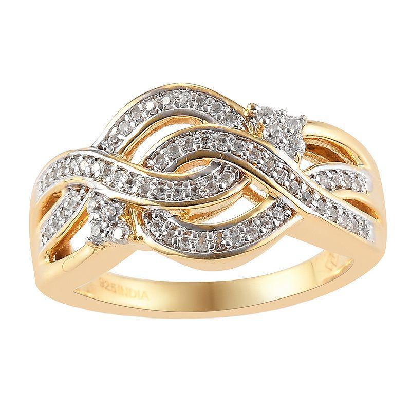 14k Gold Over Silver 1/3 Carat T.W. Diamond Twist Ring, Womens White Product Image