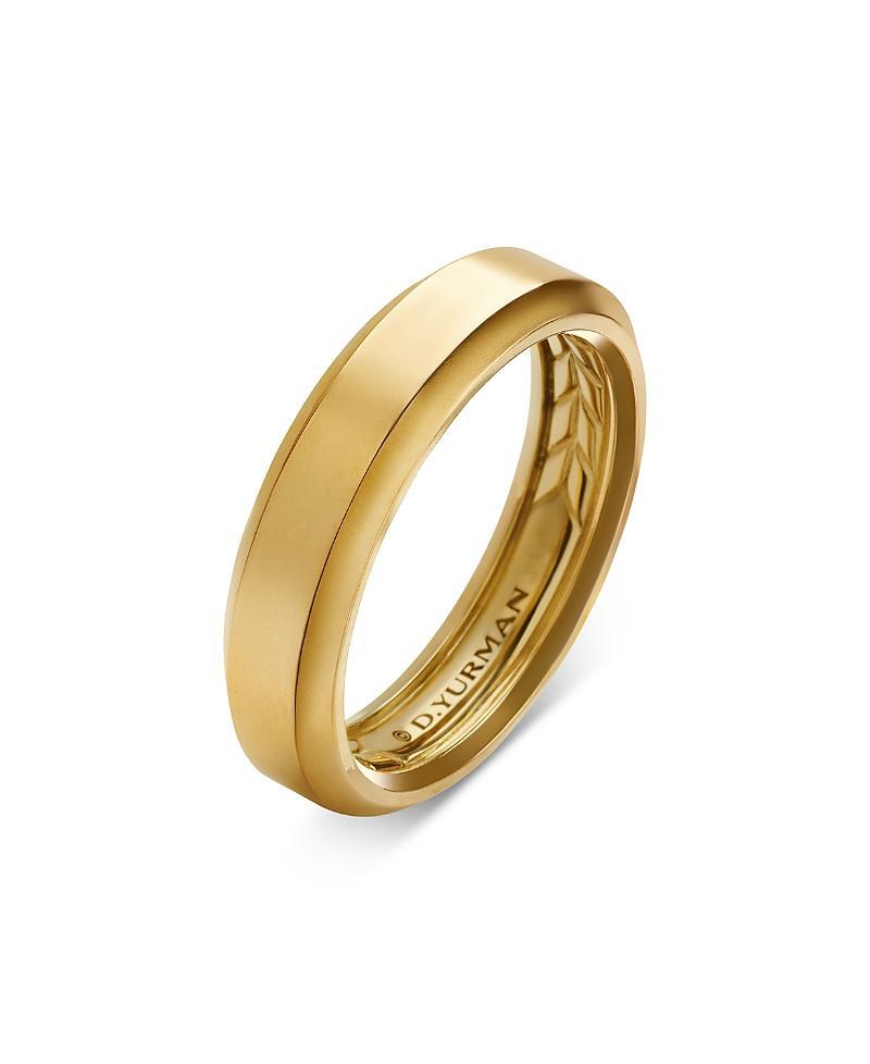 Mens Beveled Band Ring in 18K Yellow Gold Product Image