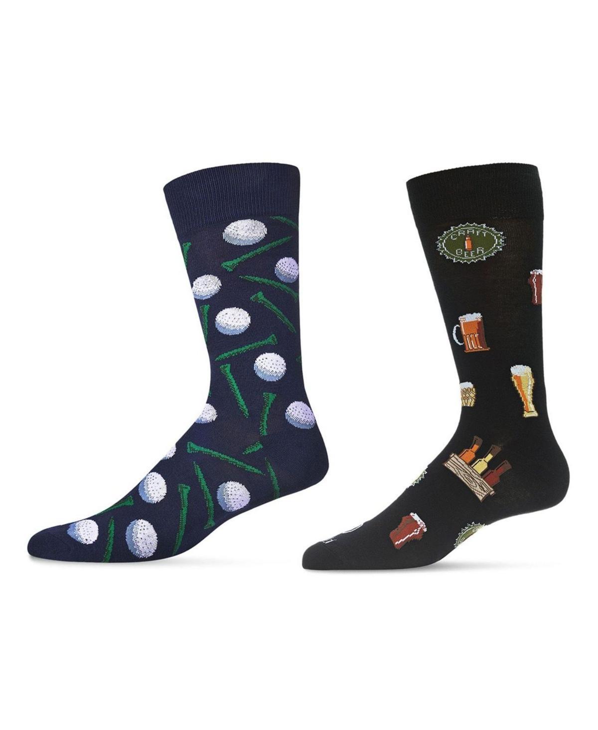 MeMoi Mens Crew Sports Assortment Socks, Pair of 2 Product Image