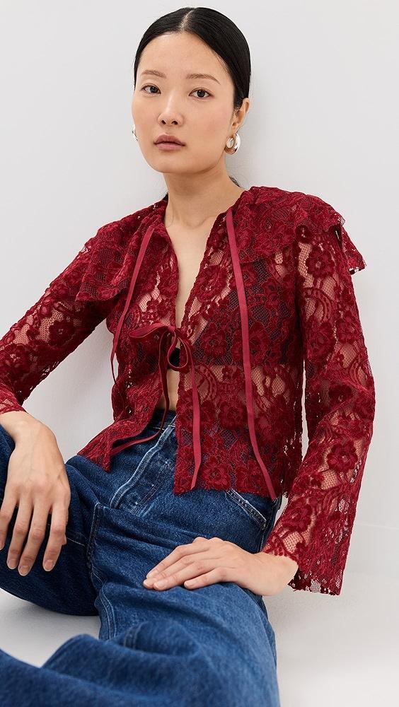 Alohas Tolpa Lace Wine Blouse | Shopbop Product Image