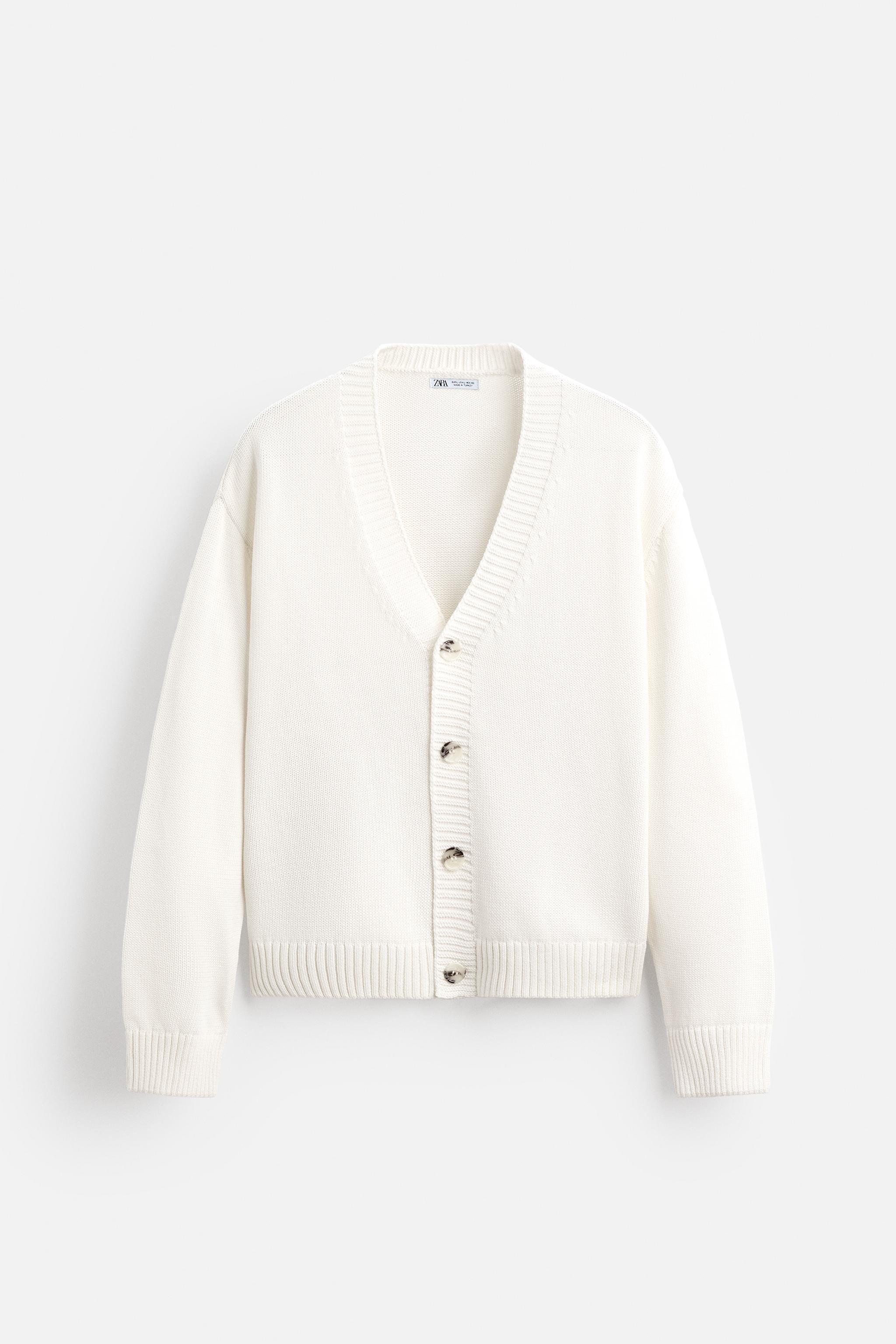 TEXTURED COTTON CARDIGAN Product Image