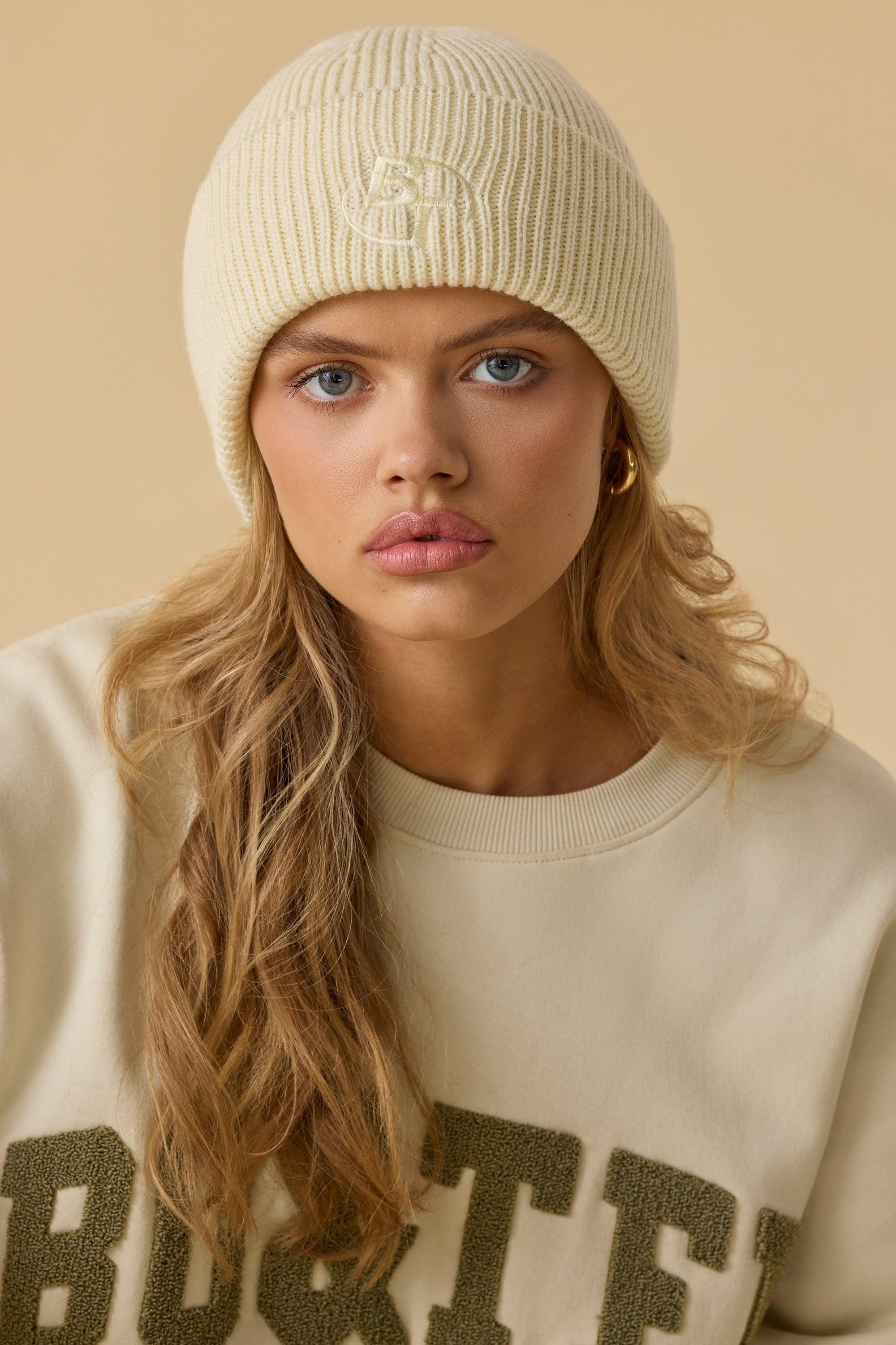 Knit Beanie in Bone Product Image