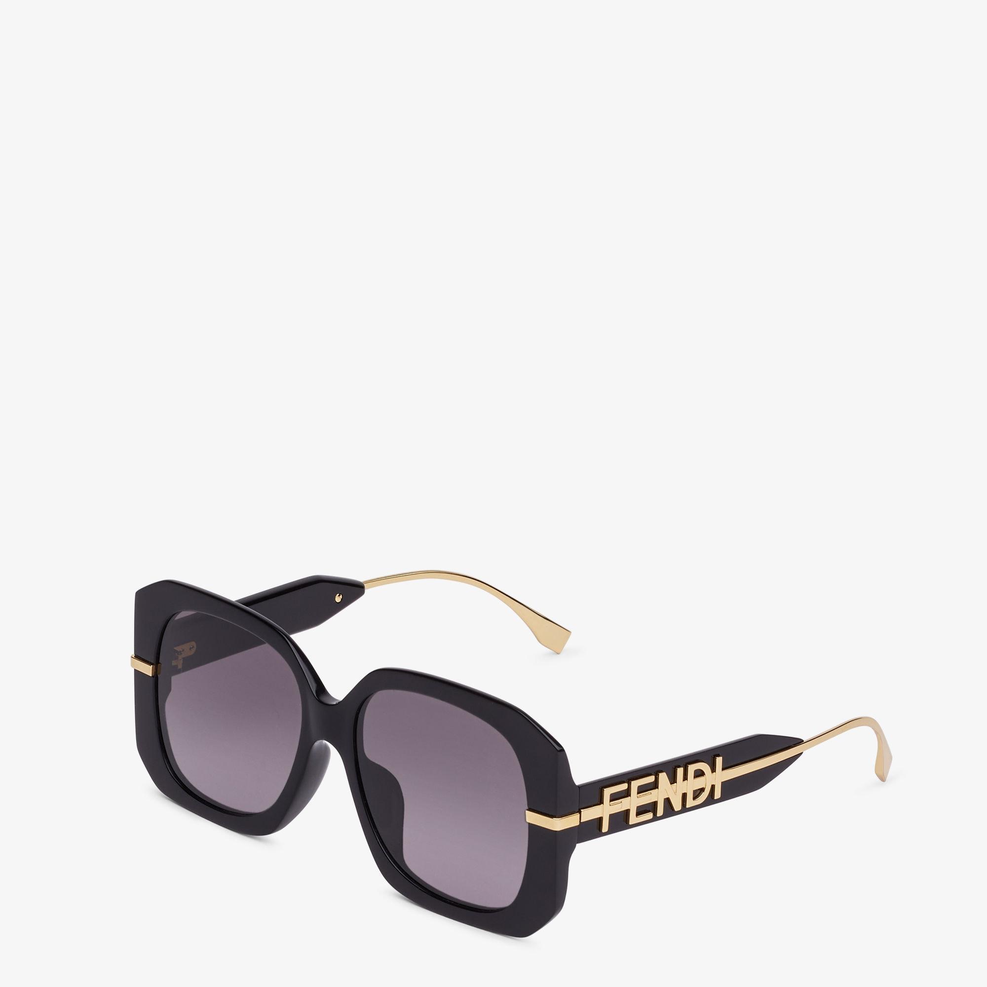 FendigraphyLow bridge fit black acetate sunglasses Product Image