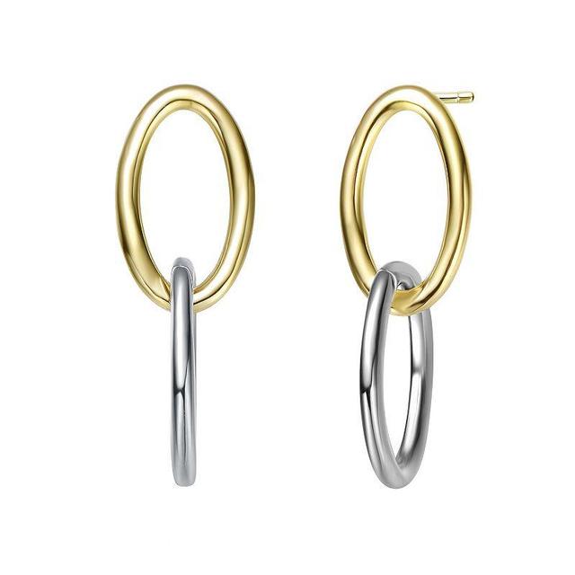 Two-Tone Oval Link Drop Earrings, Womens, Two Tone Product Image