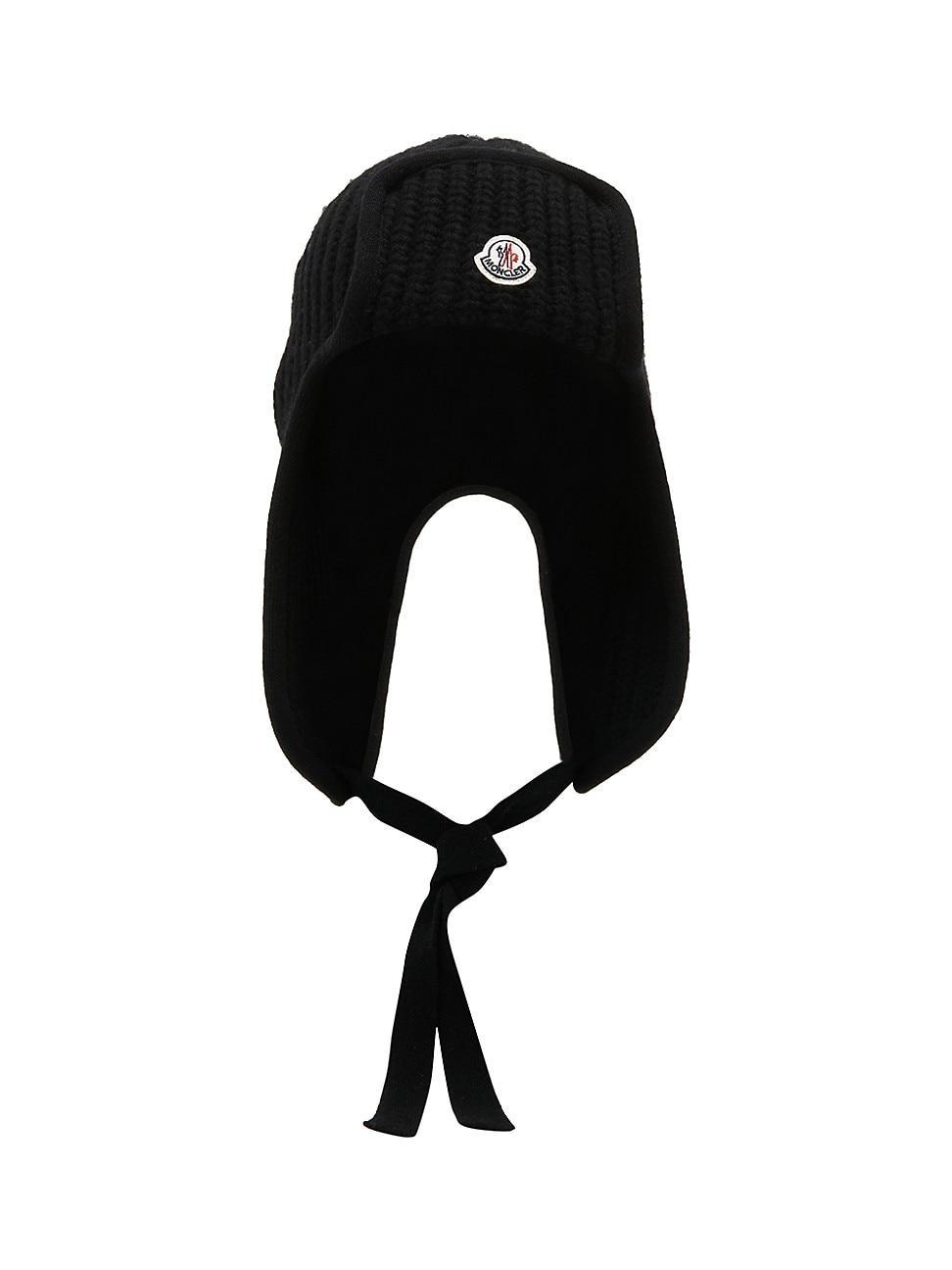 Moncler Wool Ribbed Aviator Hat Product Image