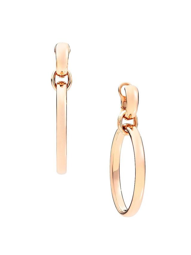 Womens Iconica 18K Rose Gold Drop Hoop Earrings Product Image